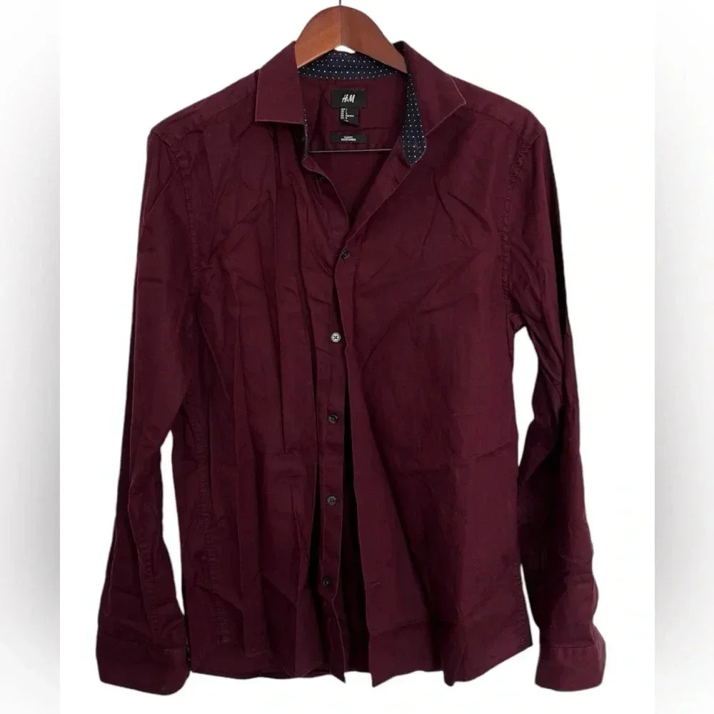 H&M  burgundy men’s shirt size large